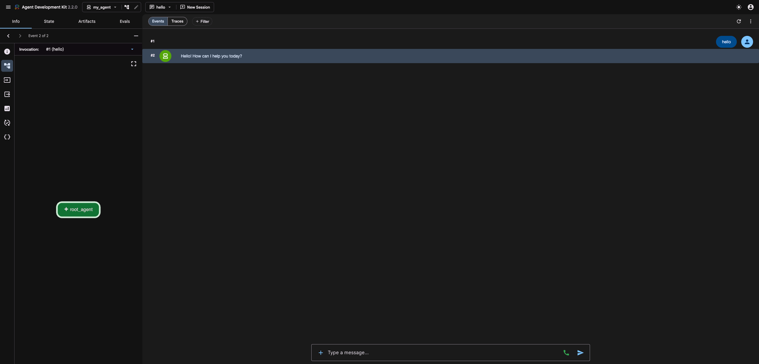 The agent&rsquo;s chat interface once it opens